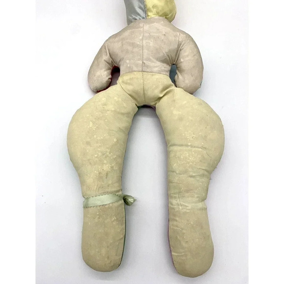 Vintage Hard Faced Clown Jester Large Plush Stuffed Animal 1950’s 1960’s - Picture 9 of 12